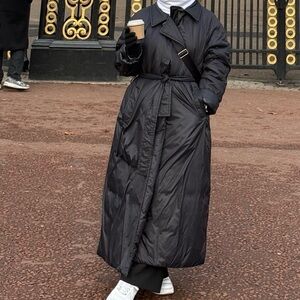 Zara Black Long Puffer Coat